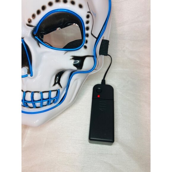 Halloween Mask,LED Glowing Horror White Skull Mask,Grim Reaper Mask,Cosplay Mask - Picture 5 of 6